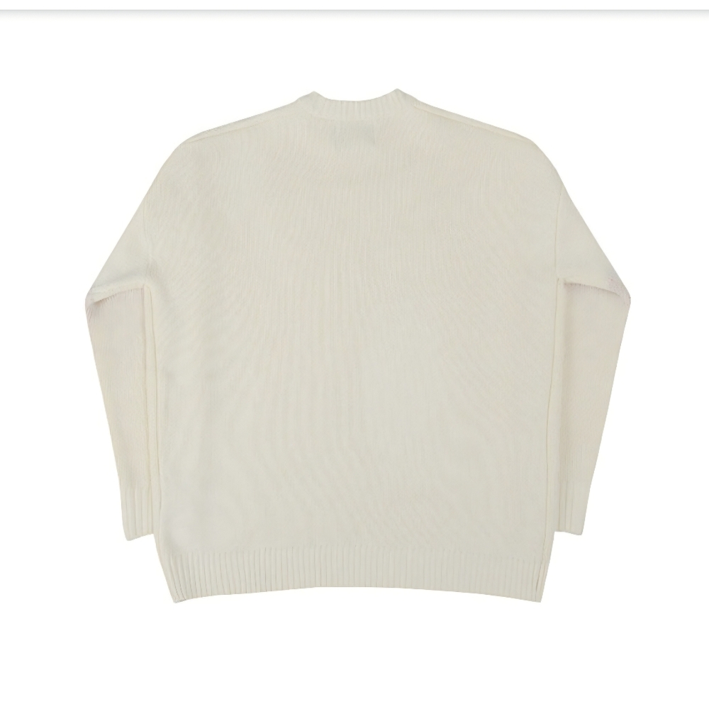 GRAVER[UNISEX] ELBOW DOT SMILE KNIT CARDIGAN CREAM - Picture 4 of 9